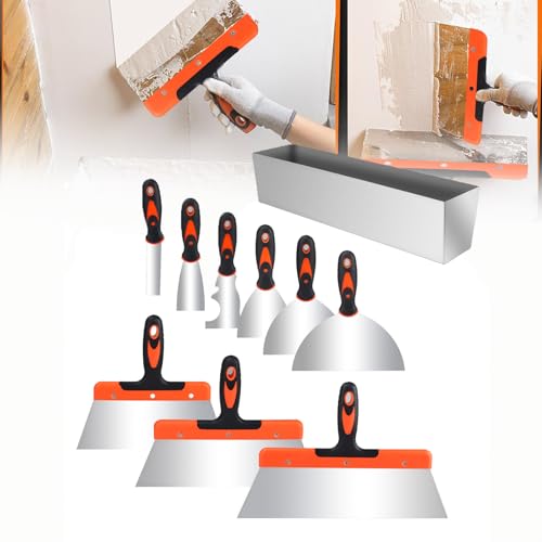 Tefola 10pcs Paint Scraper Tool，putty Knife，drywall Repair Kit，stainless Steel Multi-size Putty Knife Set for Scraping Paint, Removing Putty or Paper Wall, Repairing Plaster Dents and Cracks von Tefola