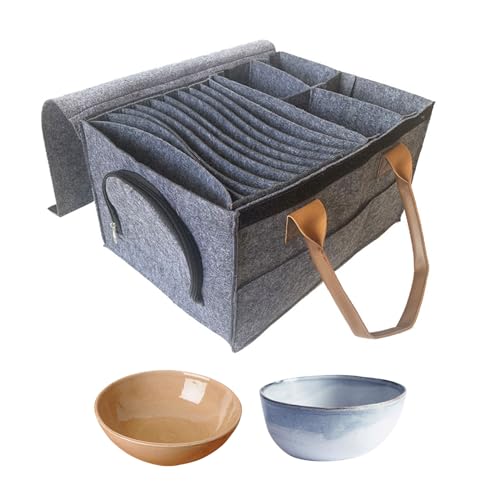 Tefola Caravan Tellerhalter Camping Geschirr Aufbewahrung, 2 Stück Geschirr Aufbewahrungstasche, Wohnmobil Schrank Glas Becher Geschirr Aufbewahrung für Wohnmobil Schrank Glas Becher Küche Zubehör von Tefola