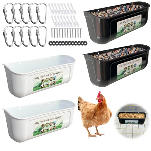 Tefola Futterstation für Hühner, Hühner, Futterautomat, große Kapazität, wandmontierte Kunststoffbox für Geflügel, für Huhn, Ente, Gänse, Ziege Tefola Futterstation für Hühner, Hühner, Futterautomat, große Kapazität, wandmontierte Kunststoffbox für Geflügel, für Huhn, Ente, Gänse, Ziege von Tefola