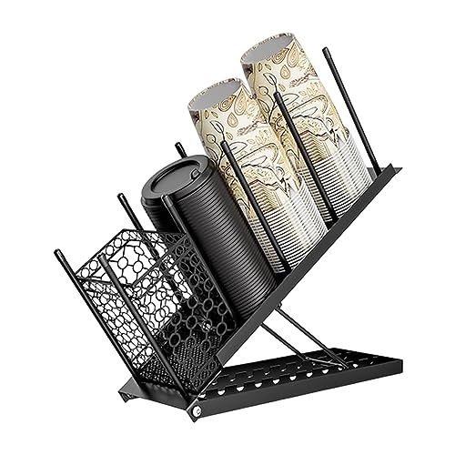 Tefola Kaffee Organizer Set,39 * 9.7cm Aufbewahrungsbox Kaffeezubehör,Kaffee-Organizer, Spender für Einweg-Becher, Getränkehalter aus Papier, für Haus, Küche, Büro, Café, Bar (schwarz) von Tefola