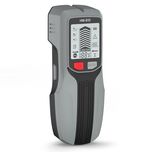 Tefola Messgerät Ortungsgerät Stromleitung, 5 in 1 Leitungssuchgerät Kabelfinder Leitungsfinder, Wasserleitung Leitungssucher Stromleitungen Kabelbruch Suchgerät mit LCD Anzeigeren (Grau) von Tefola