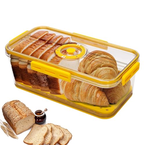 Tefola Toastbrot Aufbewahrungsbox, Toastbrotbox, Luftdichte Brotbüchse, Lebensmittel-Speisekammer-Aufbewahrungsbehälter, Zeitaufzeichnung Brotbox mit Deckel, Hält Lebensmittel Länger Frisch von Tefola