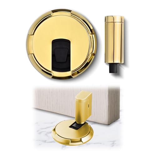 Türstopper Boden, Türfeststeller, Selbstklebend Schwer Türhalter, Tür Stopper ohne Bohren, Höhenverstellbarer Türpuffer,Wandschutz Türfeststeller,Verstellbarer Türschlossstopper (Gold) von Tefola