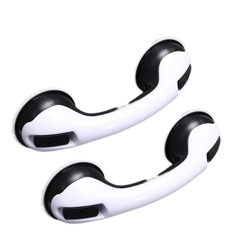 Haltegriffe für Badewannen und Duschen, 30,5 cm, starker Saugnapf, Sicherheits-Griffe, ideal für Senioren, Badeunterstützung und Duschstuhl-Unterstützung, Schwarz, 2 Stück von Tefrine