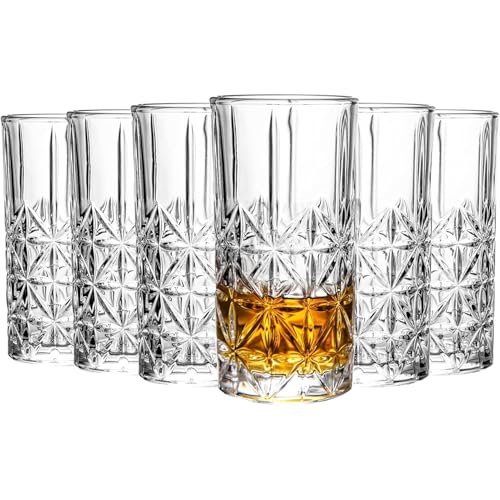 Set mit 6 Highball-Gläsern, 237 ml, Collins, Trinkgläser, Wassergläser, Cocktailgläser, Soda-Bierglas, Becher-Set für Zuhause, Bar, Getränkegenuss von Tefrine