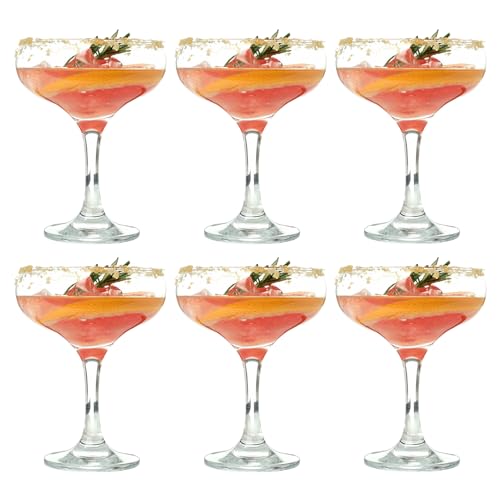 Super Margarita Daiquiri Manhattan Martini Glas Trinkset Cocktail Set mit 6 klassischen Martini-Gläsern 142 ml ideal für Zuhause, Bar Partys und Unterhaltung von Tefrine