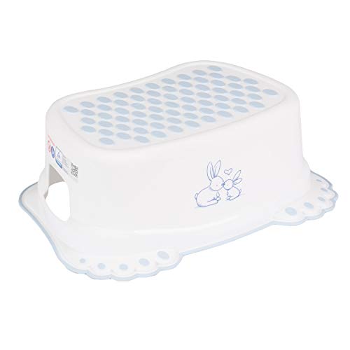 Tega Baby ® Tritthocker für Kinder Schemel mit Anti-Rutsch-Funktion Sicher Stabil und TÜVRheinland-geprüft | ab ca. 3 Jahre | Baby Hocker Kindertritt Trittschemel, Motiv:Häschen - weiß von Tega Baby