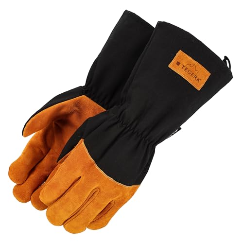 Tegera 227 BBQ King - Grillhandschuh Aus Hochwertigem Hitzebeständigem Leder (Größe 9, 1 Paar) von Tegera