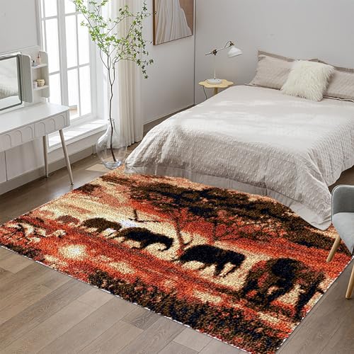 38x52 cm Knüpfteppich Zum Selber Knüpfen Großer, Knüpfen Set, Teppich Knüpfen Set Erwachsene, Knüpfset Latch Hook Kit Handarbeiten Anfänger Teppich Making Kit zum Selber Knüpfen Teppiche von Tehocwiz
