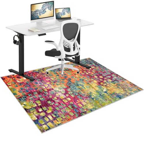 Bodenschutzmatte Bürostuhl Teppich, Gaming Bürostuhl Stuhlmatten für Teppichboden, Bürostuhlmatte für Parkett und Hartholzböden Schreibtischstuhl Unterlage Mehrzweck-Stuhlteppich 70 x 100 cm von Tehocwiz