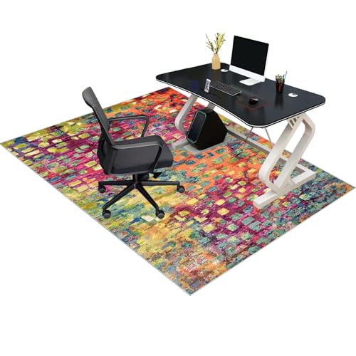Bodenschutzmatte für Hartböden, Gaming Teppich, Rechteckig Schreibtischstuhl Unterlage, rutschfest Bürostuhlunterlage Stuhlmatten 100 x 120 cm von Tehocwiz