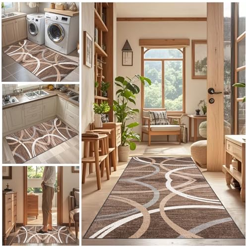 Läufer Teppich für Flur, Schmutzfangmatte Innen 100 x 350 cm Küchenteppich Läufer Waschbar Fußmatte Lang Korridor Teppich, Läufer Modern rutschfest Teppich für Küche, Flur, Wohnzimmer, Eingang Läufer Teppich für Flur, Schmutzfangmatte Innen 100 x 350 cm Küchenteppich Läufer Waschbar Fußmatte Lang Korridor Teppich, Läufer Modern rutschfest Teppich für Küche, Flur, Wohnzimmer, Eingang von Tehocwiz