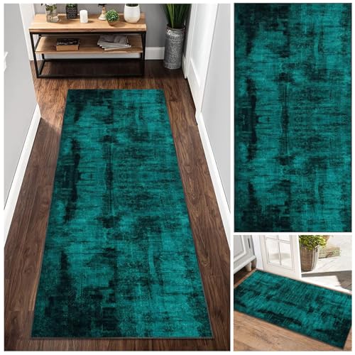 Teppich Läufer Flur Küche 40 x 60 cm rutschfest Waschbar Bunter Modern, Kücheläufer Teppichläufer Polyester Meterware Anpassbar Teppich für Schlafzimmer, Küche, Wäscherei, Eingang von Tehocwiz