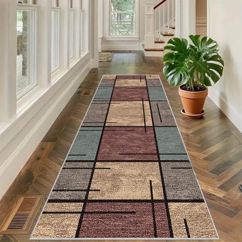 Teppich Läufer Flur Waschbar, Küchenteppich rutschfest, Langer Korridor Teppich, Flurläufer Modern Teppichläufer, Teppich Läufer für Flur, Küche, Wohnzimmer, Eingang 60 x 230 cm von Tehocwiz