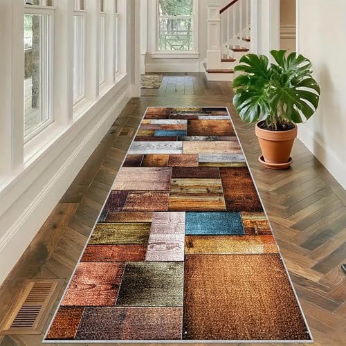 Teppich Läufer Flur Waschbar, Küchenteppich rutschfest, Langer Korridor Teppich, Flurläufer Modern Teppichläufer, Teppich Läufer für Flur, Küche, Wohnzimmer, Eingang 80 x 120 cm von Tehocwiz