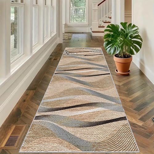 Teppich Läufer Flur Waschbar, Küchenteppich rutschfest, Langer Korridor Teppich, Flurläufer Modern Teppichläufer, Teppich Läufer für Flur, Küche, Wohnzimmer, Eingang 80 x 140 cm von Tehocwiz