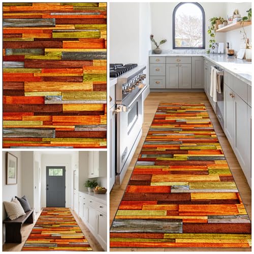 Teppich Läufer Flur Waschbar, rutschfest Küchenteppich, Lang Teppichläufer, Moderne Korridor Teppich, Meterware schmutzfangmatte für fußmatte Eingang Schlafzimmer Wohnzimmer 120 x 350 cm von Tehocwiz