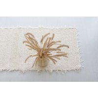 Cremefarbener Läuferteppich 150 cm, Küchenteppich, Beiger Baumwollteppich, Flurteppich, Badezimmerteppich, Schlafzimmerteppich, Eingangsteppich von TeiaAtelier
