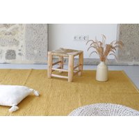 Großer Gelber Senfteppich 170x240cm, Wohnzimmerteppich, Boho Teppich, Kinderzimmerteppich, Kinderteppich, Moderner Schlafzimmerteppich von TeiaAtelier