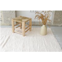 Großer Handgewebter Cremerosa Teppich, Schlafzimmerteppich, Baumwollteppich, Wohnzimmerteppich, Boho Dekor, Bereichsteppich, Kinderzimmerteppich von TeiaAtelier