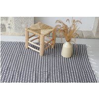 Großer Handgewebter Gestreifter Teppich, Baumwoll Teppich, Bereich Wohnzimmer Küchen Recycelter Weicher Maschinenwaschbar Schlafzimmer Teppich von TeiaAtelier