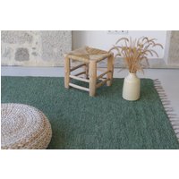 Großer Handgewebter Grüner Teppich 140x200 cm, Wohnzimmerteppich, Flächenteppich, Weicher, Grober Teppich, Bohème-Dekoration, Boho-Teppich von TeiaAtelier