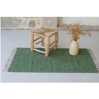 Kleiner Handgewebter Grüner Teppich, Badezimmerteppich Aus Baumwolle, Moderner Schlafzimmerteppich, Boho-Dekor, Nachhaltiger Grön Matta, Tapis Vert Kleiner Handgewebter Grüner Teppich, Badezimmerteppich Aus Baumwolle, Moderner Schlafzimmerteppich, Boho-Dekor, Nachhaltiger Grön Matta, Tapis Vert von TeiaAtelier
