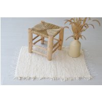 Mini-Teppich in Creme, Handgewebt, Baumwollteppich, Badezimmermatte, Schlafzimmermatte, Eingangsmatte, Küchenmatte, Boho-Teppich, Geschenk Für Mini-Teppich in Creme, Handgewebt, Baumwollteppich, Badezimmermatte, Schlafzimmermatte, Eingangsmatte, Küchenmatte, Boho-Teppich, Geschenk Für von TeiaAtelier
