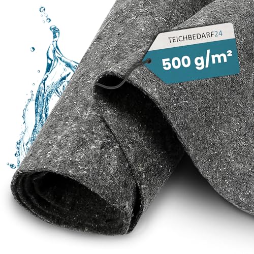 TeichVision – Teichvlies 500g / Vlies für Teich & Pool 20 m x 2 m/Schutzvlies als Poolunterlage/Bodenvlies Pool in grau von TeichVision