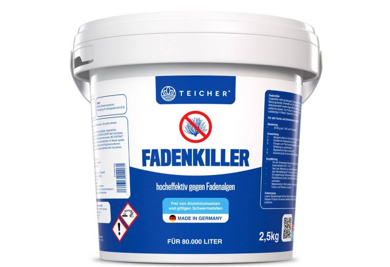 Teicher Algenbekämpfung Fadenalgenvernichter schnell & wirksam, Klare Teichpflege mit Aktivsauerstoff von Teicher