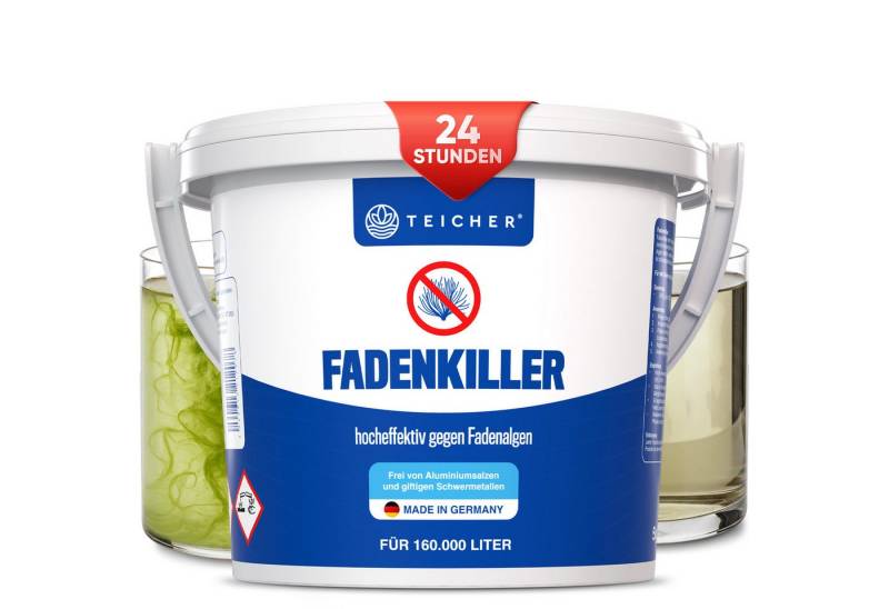 Teicher Algenbekämpfung Fadenalgenvernichter schnell & wirksam, Klare Teichpflege mit Aktivsauerstoff von Teicher