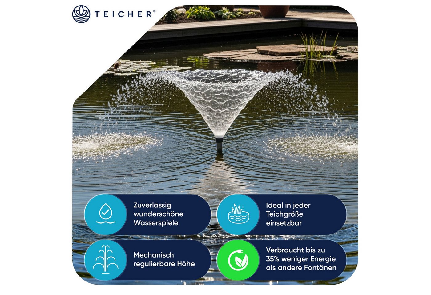 Teicher Teichpumpe Fontänenpumpe Wasserspielpumpe mi dekorative Fontänen von Teicher