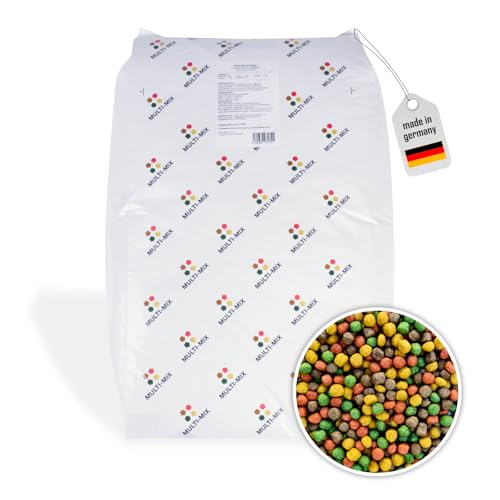 Multi-Mix Koifutter 6mm - Der 4 Sorten Futtermix für Koi und Teichfische für ausgewogene Fisch-Ernährung mit Lachsöl, Spirulina, Astaxanthin und Wheatgerm (15kg) von Teichpoint