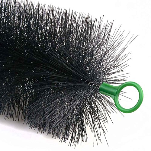 Teichpoint Filterbürsten für Teichfilter 15 x 30 cm schwarz mit grüner Kunststoff Öse und doppelter Drahtseele aus 1,8 mm V2A-Edelstahldraht von Teichpoint