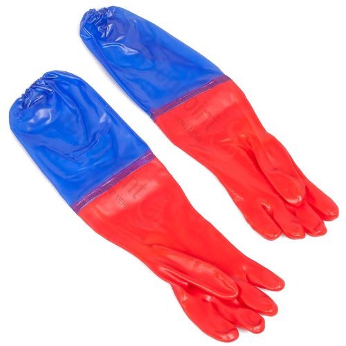 Teichpoint Teichhandschuhe 65 cm, wasserdicht, rot/blau für die Teichpflege von Teichpoint