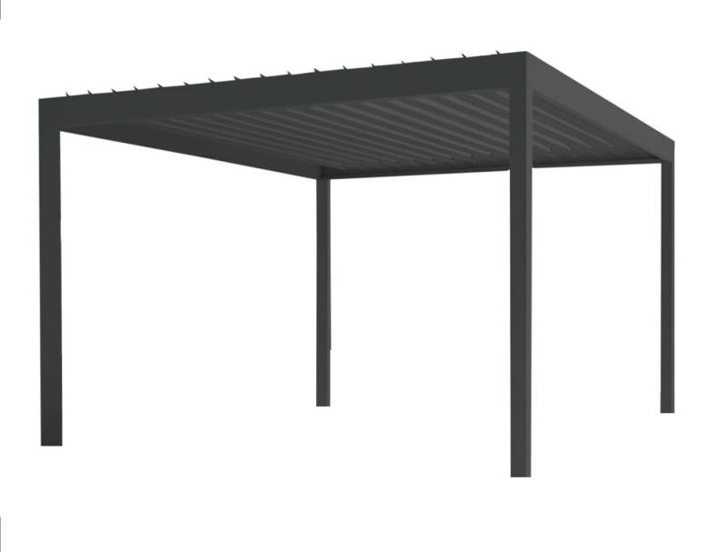 Teico Pergola inkl. LED Licht elektrisches Dach 3x4x2,7m Gartenpergola, pulverbeschichtet, verstecktes Entwässerung, LED- Beleuchtungssystem von Teico