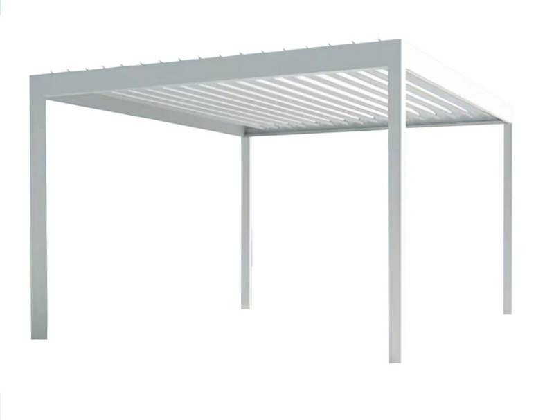 Teico Pergola inkl. LED Licht elektrisches Dach 3x4x2,7m Gartenpergola, pulverbeschichtet, verstecktes Entwässerung, LED- Beleuchtungssystem von Teico