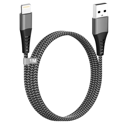 iPhone Ladekabel 1M[Apple MFi Zertifiziert], USB Lightning Kabel iPhone Kable USB ladekabel iPhone Schnellladekabel Nylon ladekabel lightning für iPhone 14 13 12 11 Pro Max/XS/X/8/7/6/5/SE/i-Pad Mini von Teione