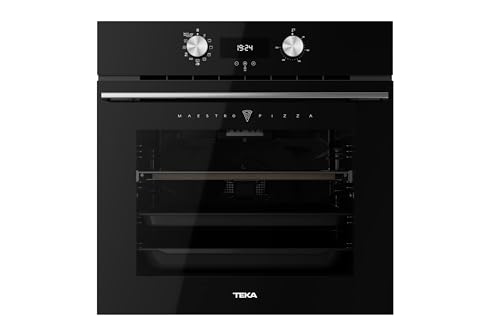 TEKA Einbau-Backofen MaestroPizza, Ofen mit Grillrost, hohe Temperatur bis 340°, Pyrolyse-Selbstreinigung, Touch-Display, Einbaugerät – 60 cm, 70 Liter, Schwarz von TEKA