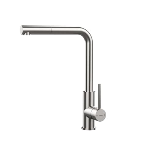 TEKA Einhebel-Küchenarmatur, hoher Auslauf, um 360 Grad drehbar, abnehmbarer Griff, Eco-Luftsprudler, Antikalk-Belüfter, flexibler Schlauch, Edelstahl AISI 304, Modell UNI 9331 von Teka