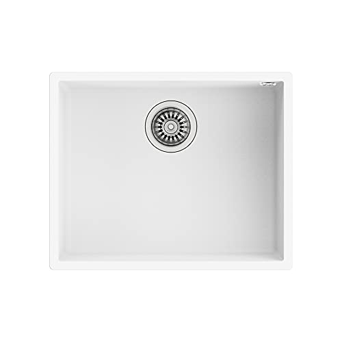 Teka 115230024 Küchenspüle aus Granit (Tegranit) mit einer einzigen Schüssel eckig 50,40 TG weiß-115230024, arktis-weiß von Teka