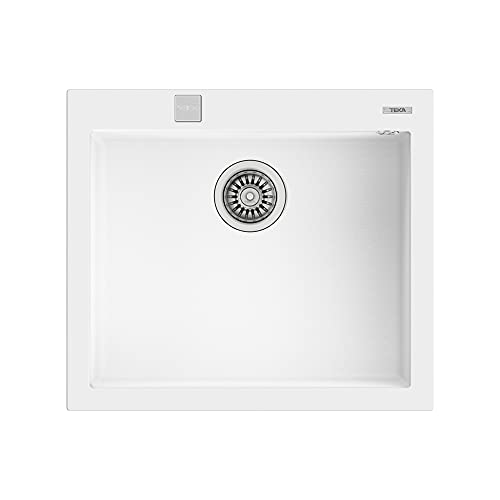 Teka Forsquare 50.40 TG Einbauspüle, rechteckig, Weiß, 1 Spülen, 500 x 500 mm von Teka