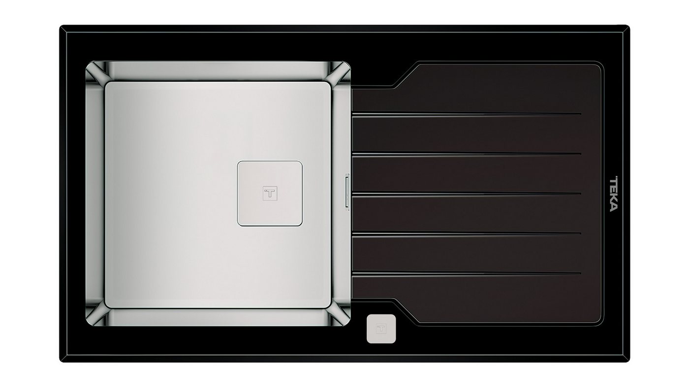 Teka Küchenspüle 115100011, rechteckig, reversibel Glas-Einbauspüle mit Abtropffläche Teka Küchenspüle 115100011, rechteckig, reversibel Glas-Einbauspüle mit Abtropffläche von Teka