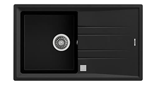 Teka Stone 50 B-TG 1C 1E Einbauspüle, rechteckig, schwarz, 1 Spülen, rechteckig, 380 x 414 mm von Teka