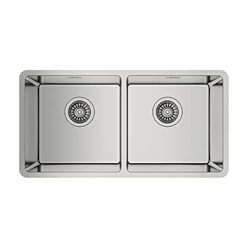Teka | Unterbauspüle 90 cm mit zwei Becken mit SilentSmart | BELINEA RS15 2C 860 | Edelstahl | 2 Becken | 44 x 20 x 86 cm von Teka