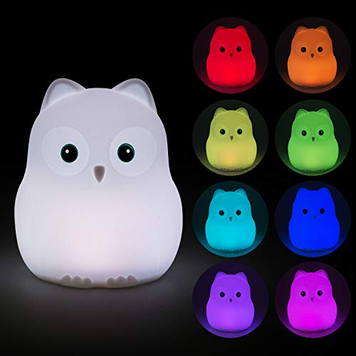 Tekemai Kinder Nachtlicht, niedlich tragbare Silikon LED Nachtlicht Baby Schreibtischlampe Nachttischlampe Kinder mit 9 Farbwechsel für Babyzimmer/Schlafzimmer von Tekemai