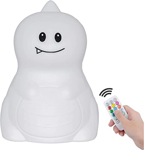 Tekemai Nachtlicht, Nachttischlampe für Kinder, Babyzimmerlampe zum Stillen, bruchsicher, einstellbare Helligkeit & Farbe, Timing-Funktion, Fernbedienung + Touch-Steuerung - Dinosaurier von Tekemai