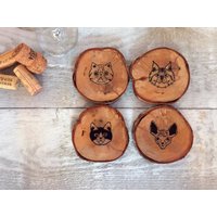 Rustikale Untersetzer - Crazy Cats von TekkaArtDesign
