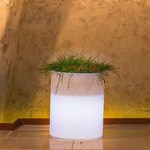 Vase rund 'Venusio Lamp' mit Innenlicht. Polyethylen bunt. Elegante in Puro Stil Modern, ist ein gutes Wohnaccessoires und passt zu vielen Umgebungen in denen angebracht werden. von Teknoplast