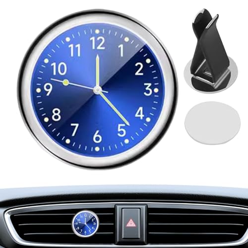 Teksome Autouhr | Armaturenbrett-Autouhr-Innendekoration - Tragbare Mini-Uhrendekoration, leuchtende Analoguhr-Ornamente für Autos, LKWs, Wohnmobile, SUVs von Teksome